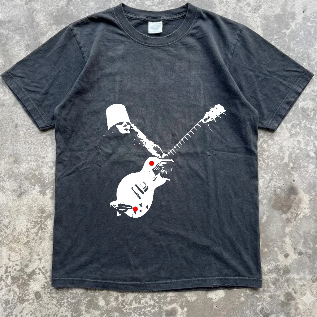 Buckethead Guitar Pattern T-shirt, Unisex T-shirt, Fan Gift, Casual Street Print, Daily T-shirt