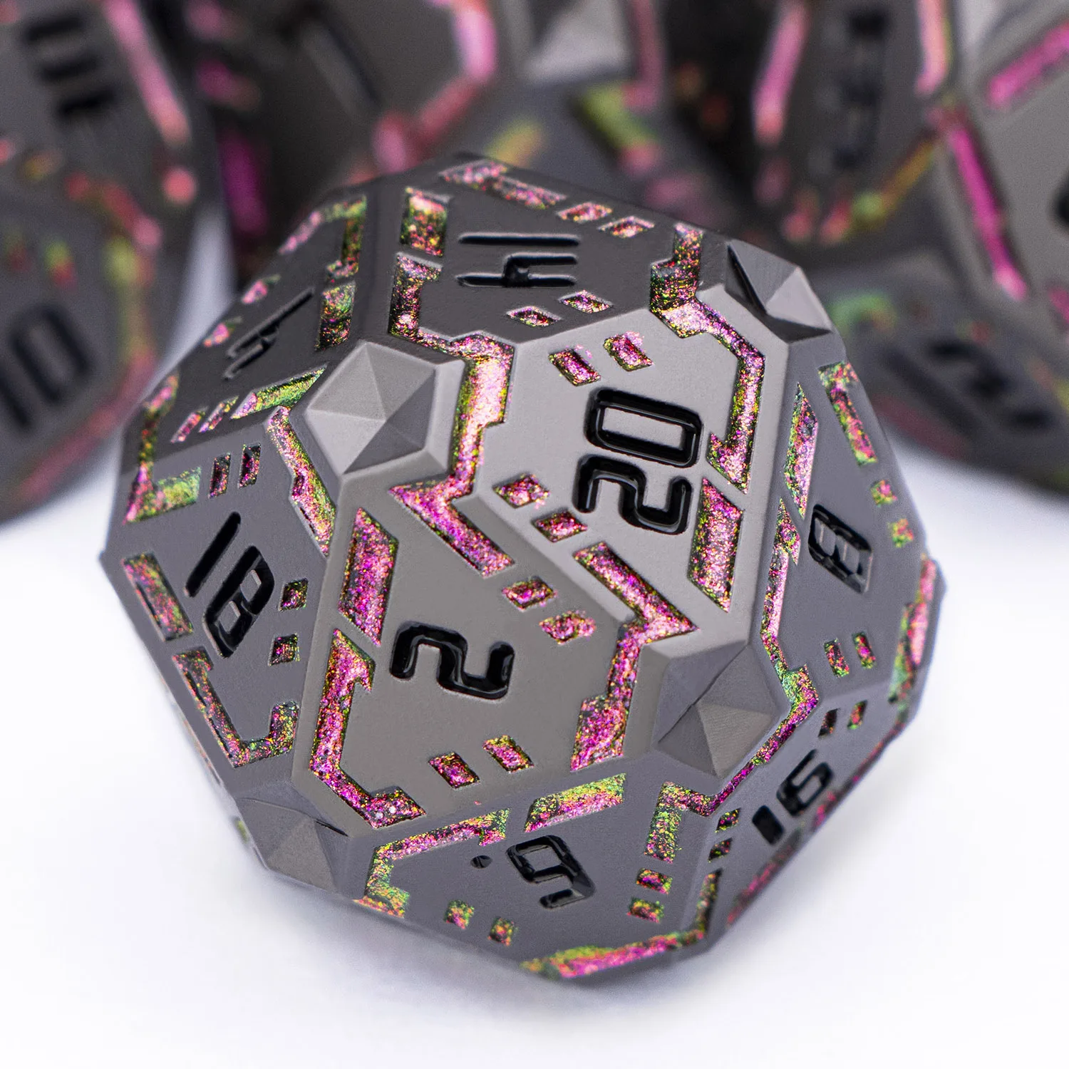 Stripe DND Metal Dice Set for D dnd D Dungeon & Dragon Pathfinder D20 RPG Polyhedral Table Role Playing Games D&D Handmade Dice