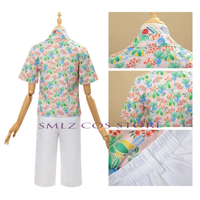 컨시어지 하루 코스프레 애니메이션 의상 여성 프린팅 셔츠 타이 바지 환영 손님 유니폼 슈트 할로윈 파티 플레이 의상