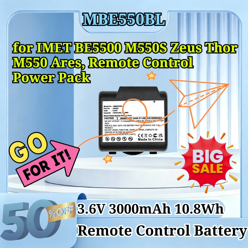 MBE550BL 3.6V 3000mAh 10.8Wh Ni-MH Rechargeable Battery AS060 for IMET BE5500 M550S Zeus Thor M550 Ares Remote Control Battery