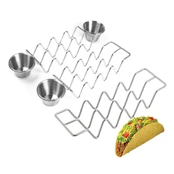 Stainless Steel Taco Holders Wave Shape Slots Mexican Food Rack Maquina Para Hacer Tortillas Electrica Cooking  Empanada Pies