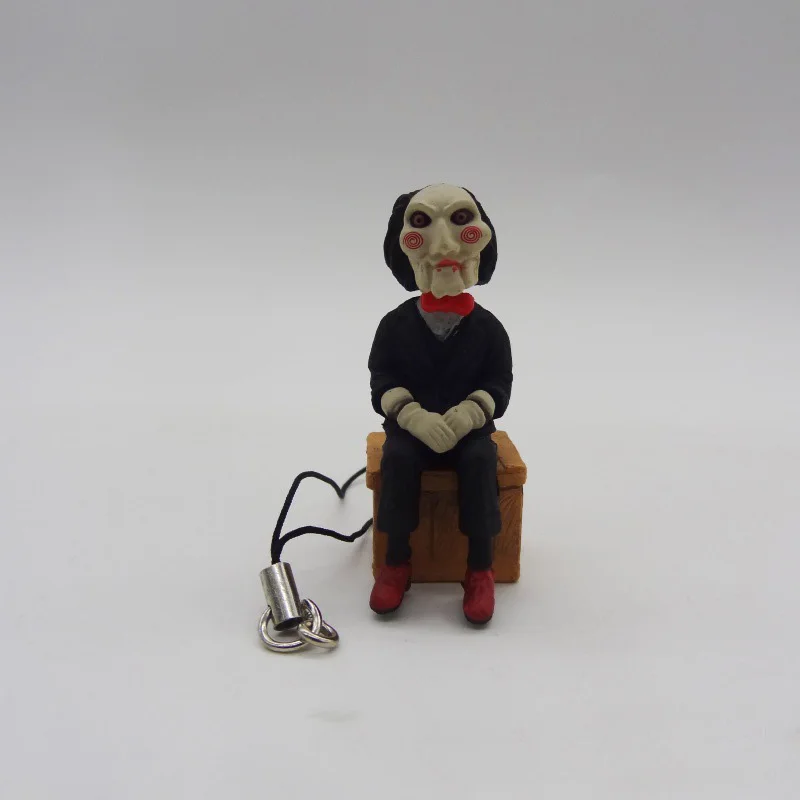 5 cm Horrorfilm Saw Billy Schlüsselanhänger Anhänger Mini Modell Figuren Brinquedos Figur in Einzelhandelsverpackung