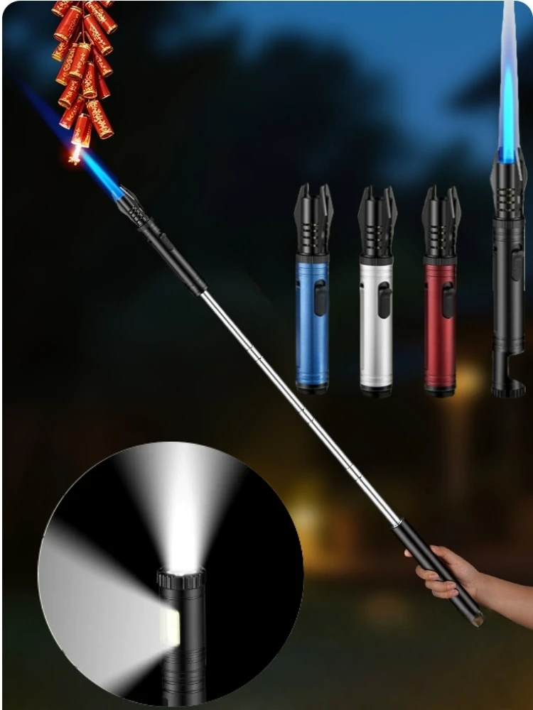 Briquet de pistolet de pulvérisation de lampe COB rétractable à haute température, briquet gonflable de Barbecue de Camping en plein air à pulvérisation directe coupe-vent