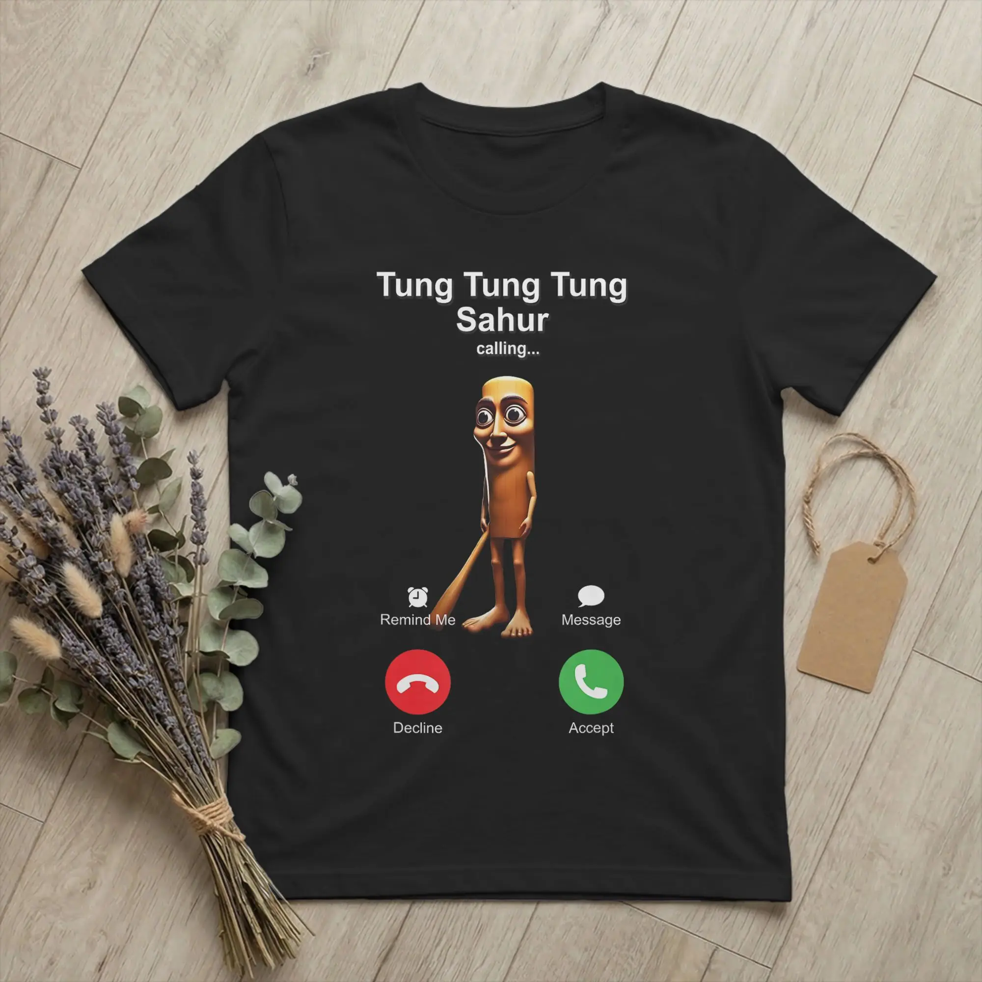 Men Tung Sahur is Calling Funny T Shirts Italian Brainrot Silly Clothes Novelty Short Sleeve Round Collar Tees Unique T-Shirt