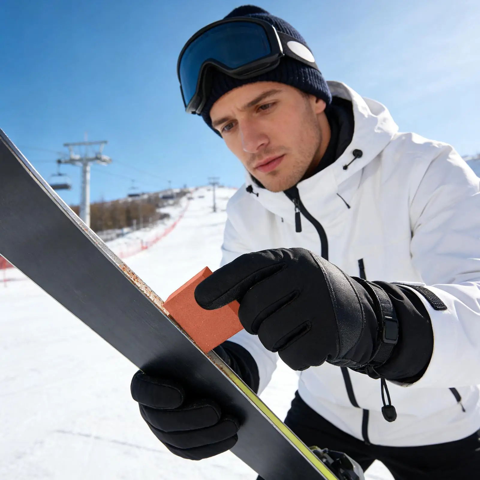 Snowboard Edge Rubber Stone Deburring Tool Ski Edge Tuning Rubber Block For Snowboarders Skiers Enthusiasts Professionals