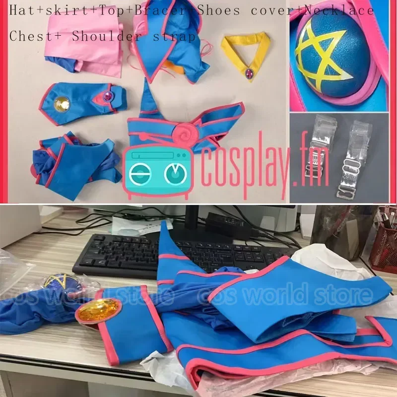 يو جين أوه أنيمي! أوه! زي تنكري ساحر مظلم Yu Gi Oh للنساء ، فستان مثير ، قبعة ، زي ، هالوين ، كرنفال ، لعب الأدوار ، شعر مستعار ، شعر مستعار