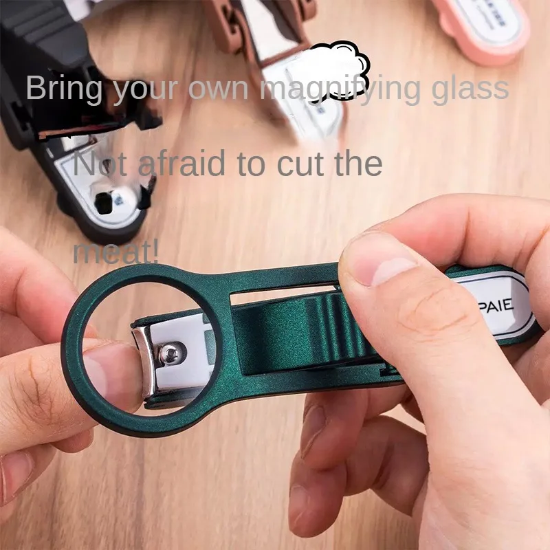 1 lente d'ingrandimento per tagliaunghie per strumenti per la cura dei piedi, antispruzzo per adulti più grandi