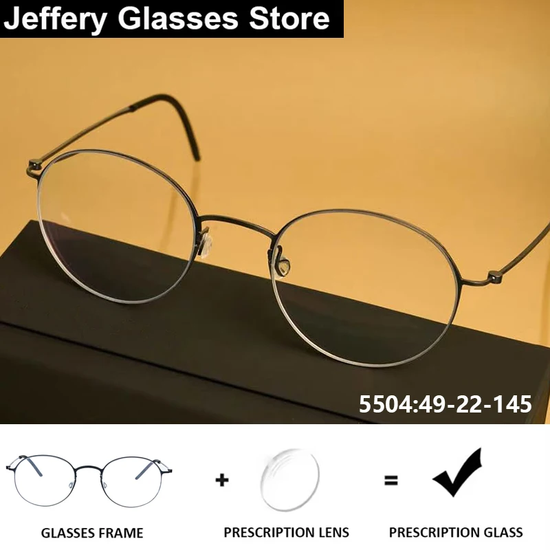 Denmark Men Round Prescription Eyeglasses TT Titanium Ultralight 4g Women Glasses With Myopia Progressive Reading Graduate lens
