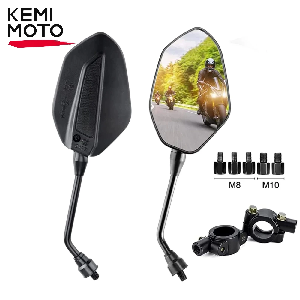 

Motorcycle Mirror Emark-Approved Side Mirror M10 M8 Universal Rear View Mirror for Kawasaki Z800 900 for Yamaha MT07 MT 09 Part