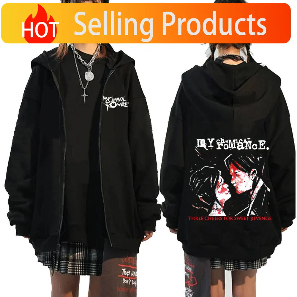 Rock Band My Chemical Romance Mcr Dead Zipper Hoodie Black Parade Punk Emo Zip Up Sweatshirt Men Fashion Vintage Hip Hop Hoodies