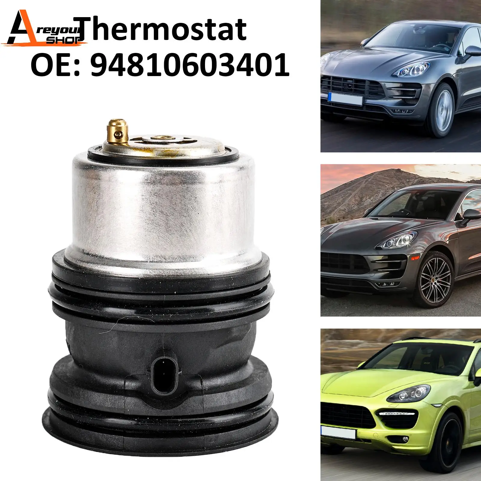 Areyourshop Thermostat for Porsche Cayenne Panamera Macan 3.0L 3.6L 4.8L 94810603401 car accessories