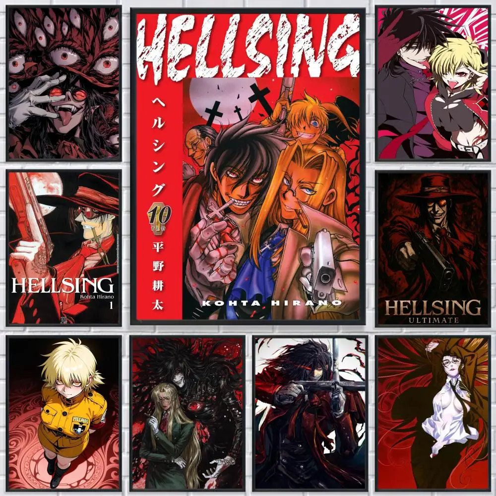 

Japanese Anime H-Hellsing Poster HD Print Personalized Canvas Wall Mural Art Poster Photos for Living Room Home Decor Durable