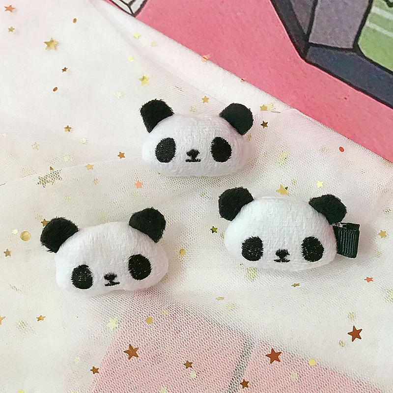 Clip de pelo de Panda de peluche de dibujos animados para mujer y niña, Anillo elástico para el pelo con forma de Animal, accesorios para el cabello