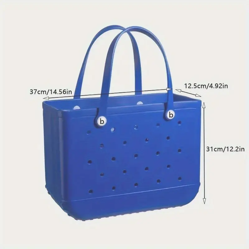 Solid Color Waterproof Beach Bag Portable Handbag For Outdoor Sports Portable Travel Boat Swimming Pool School Sports Tote Bag