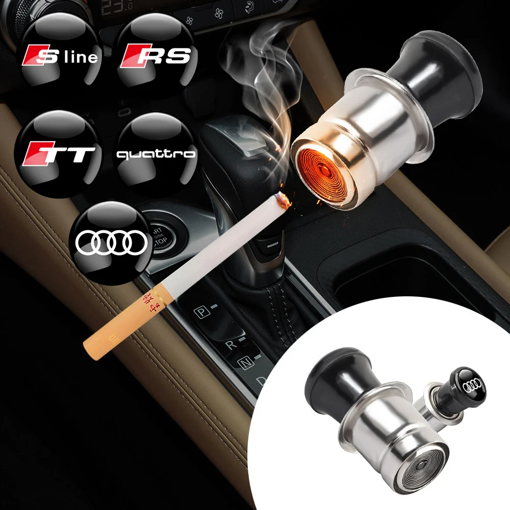 Car Windproof Flameless Cigar Cigarette Lighter Power Plug Socket For Audi Sline A1 A2 A3 A4 A4L A5  RS RS3 RS4 RS5 RS6 R8 S1 S2