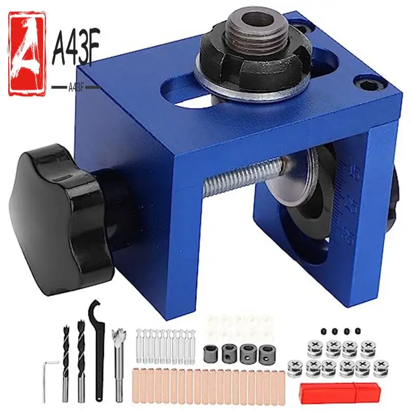 

A43F-3-в-1 локатор для перфорации, открывалка для отверстий, круглый деревянный шип, набор локаторов для перфорации, синий и черный для деревообработки, сверления