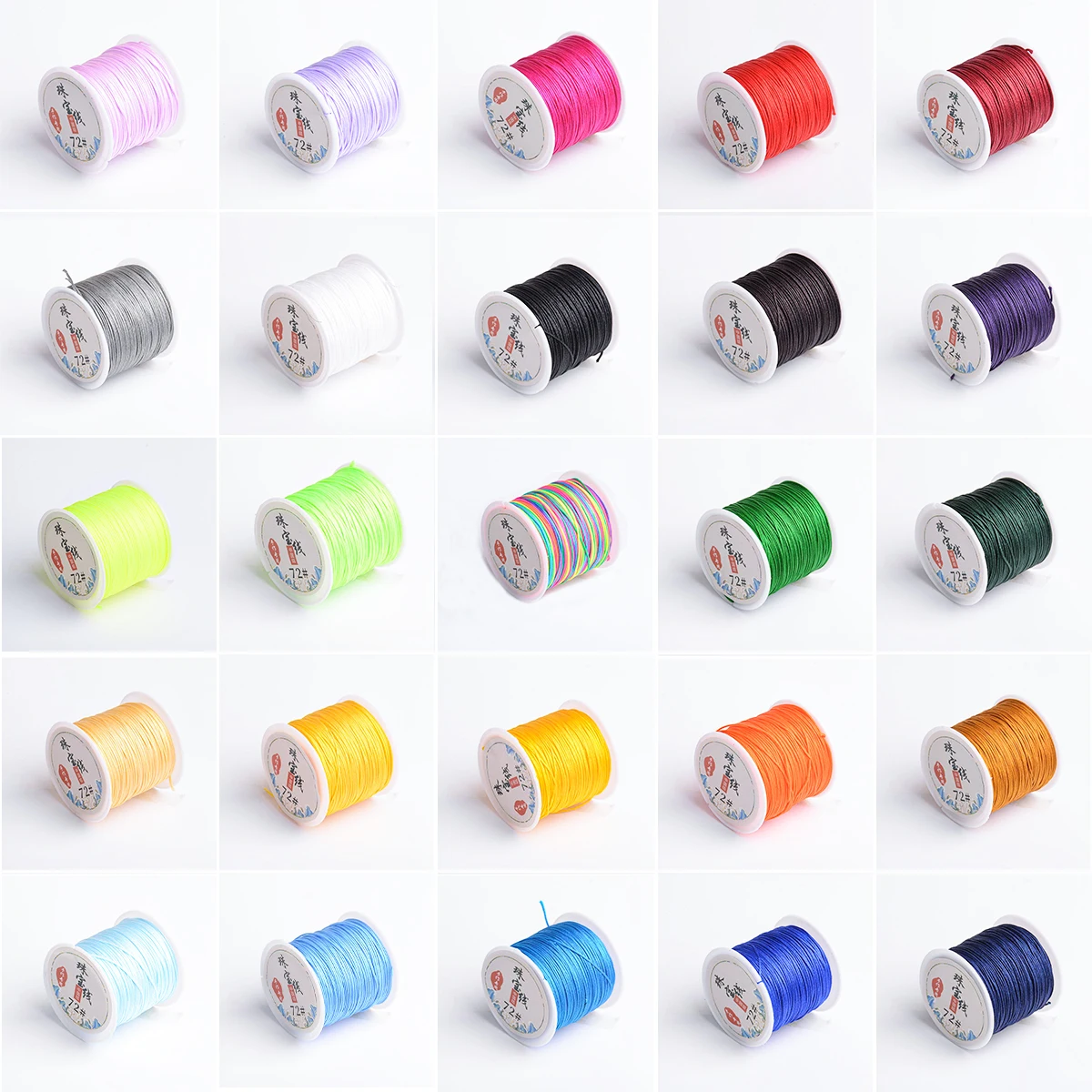 50Yard/Roll 0.8mm Polyester Nylon Thread Cord Chinese Knot Line Bracelet Braided String DIY Tassel Beading String Jewelry Making