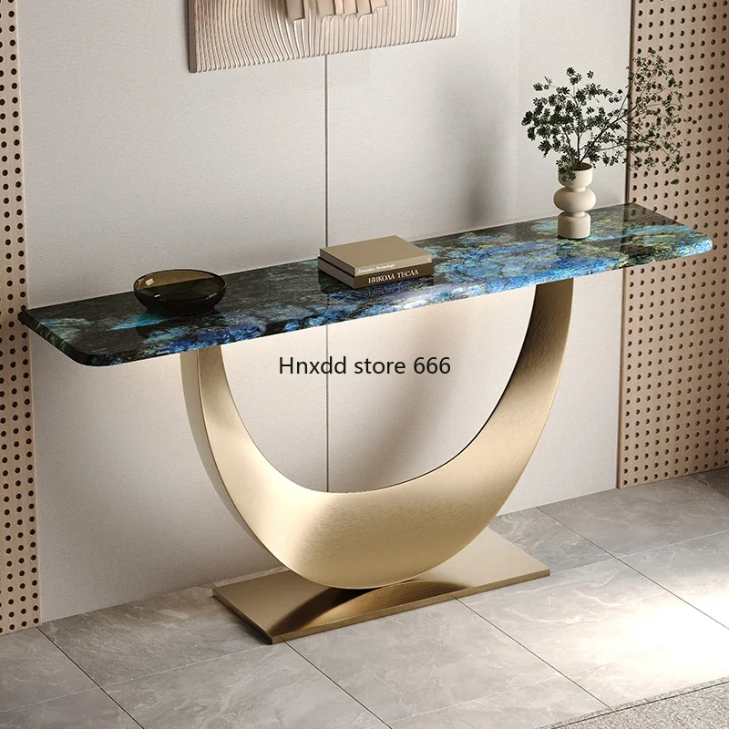 Italian marble entrance table against the wall ultra-narrow small apartment entrance table