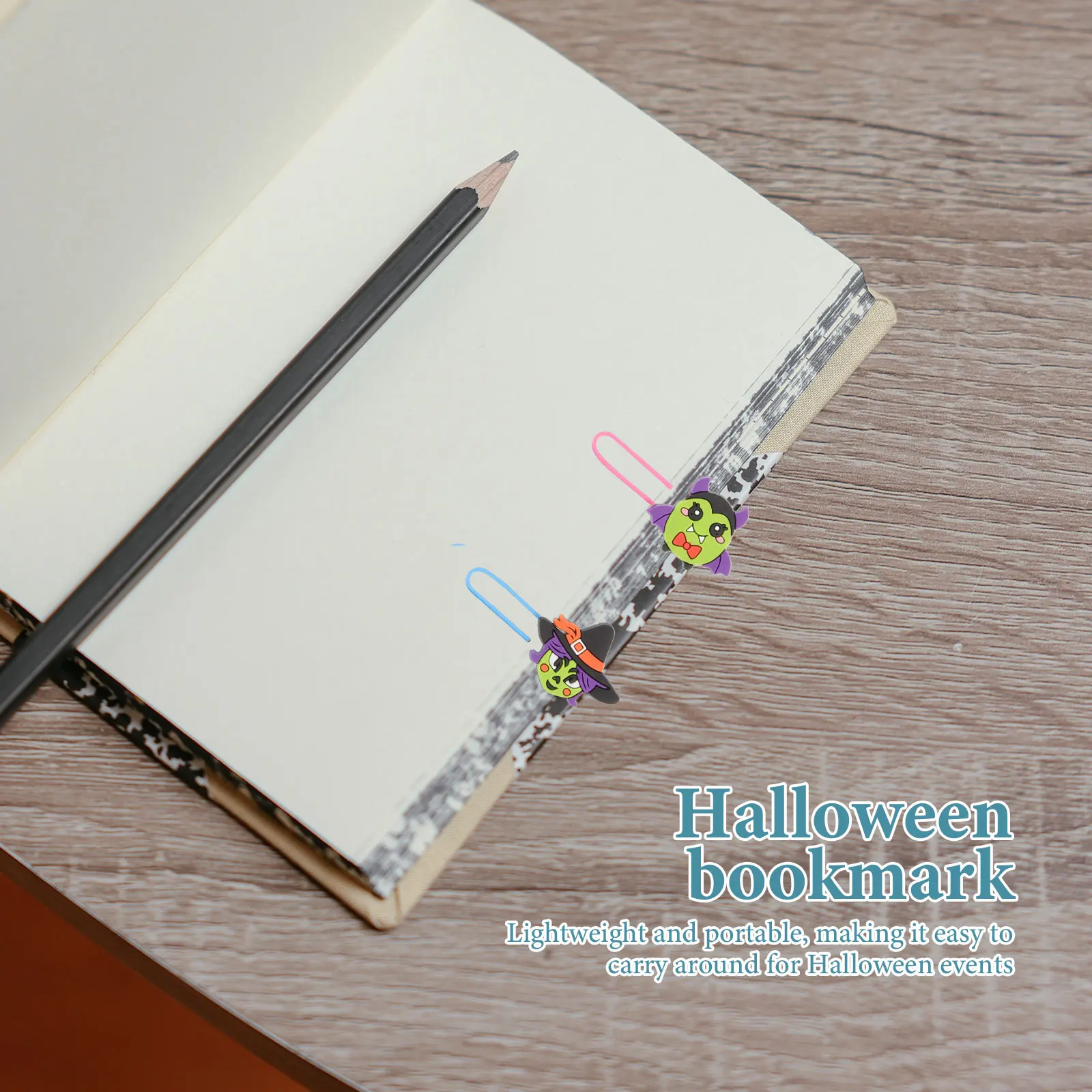 

20pcs Paper Clips Halloween Bookmarks Party Favors Paper Clips Reusable Goth Supplies Art Accessories