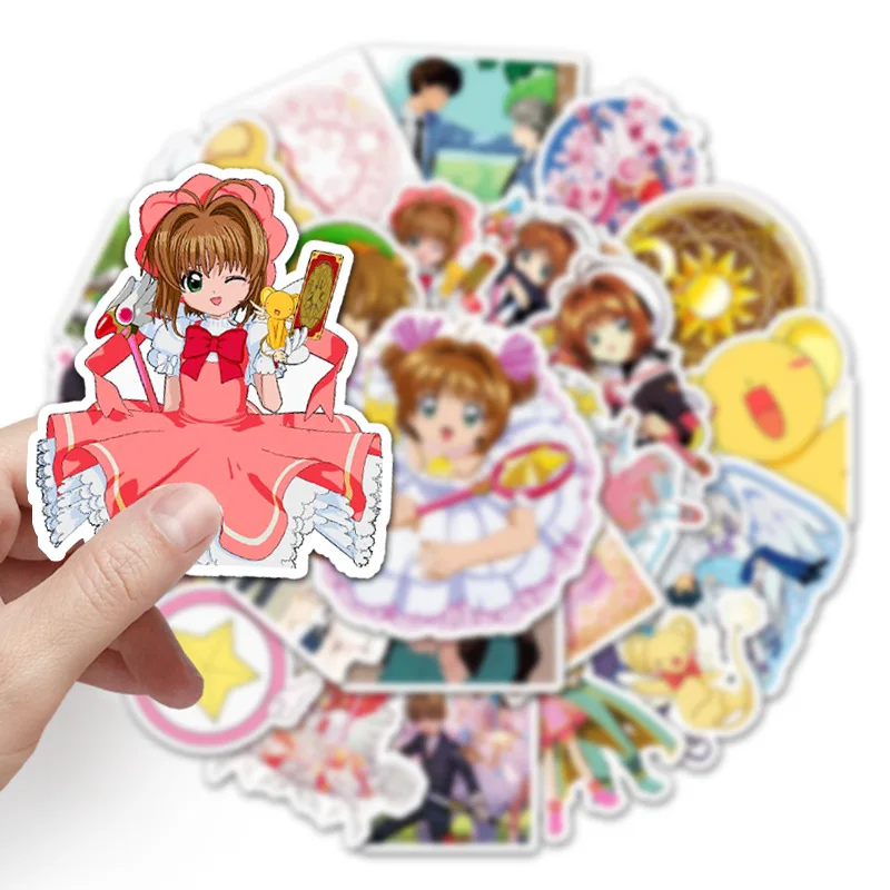 50 Versatile Sakura Cartoon Animations, Cute and Personalized Graffiti, Creative Notebook Luggage, Car Decoration Stickers
