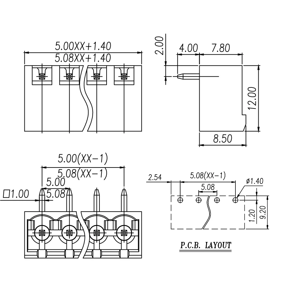 50PCS  PCB PLUG-IN TEMINAL BLOCK  2EDGRC 5.0MM 5.08mm MSTBA2.5/-G-5.08 2EHDRC