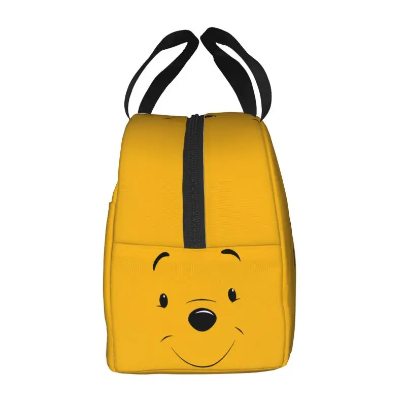 Custom Winnie The Pooh Insulated Lunch Box Cartoon Bear Portable Warm Cooler Thermal Lunch Bag Picnic Food Container Tote Bags