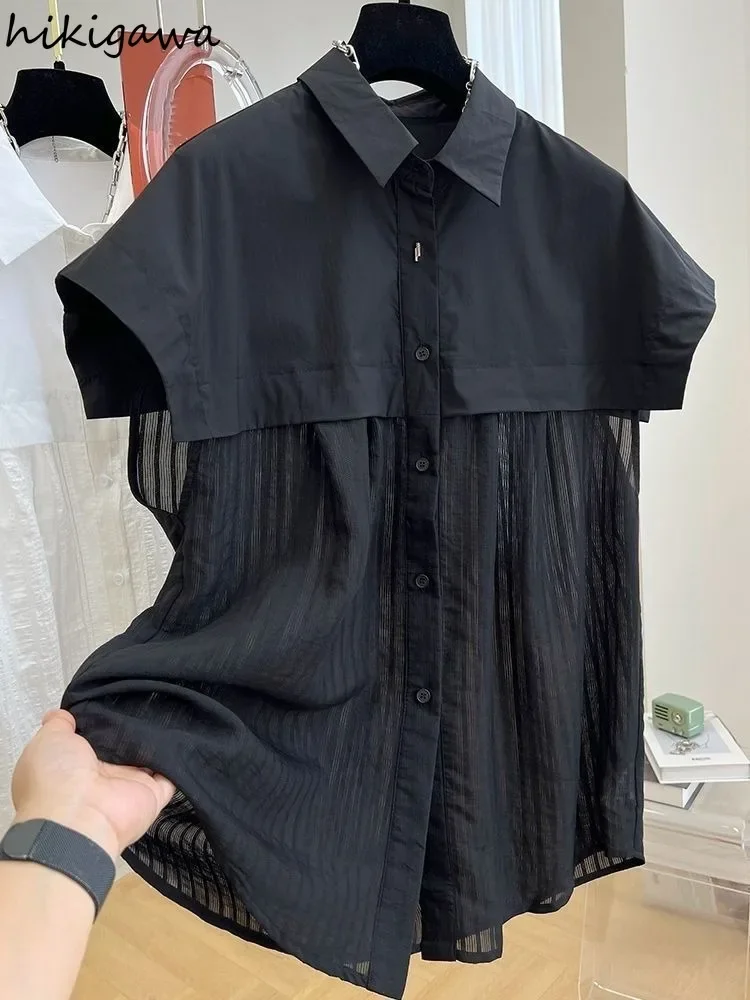女性のための特大パッチワークブラウス,ヴィンテージのシャツ,白い服,韓国のファッション,夏のトップス,2021