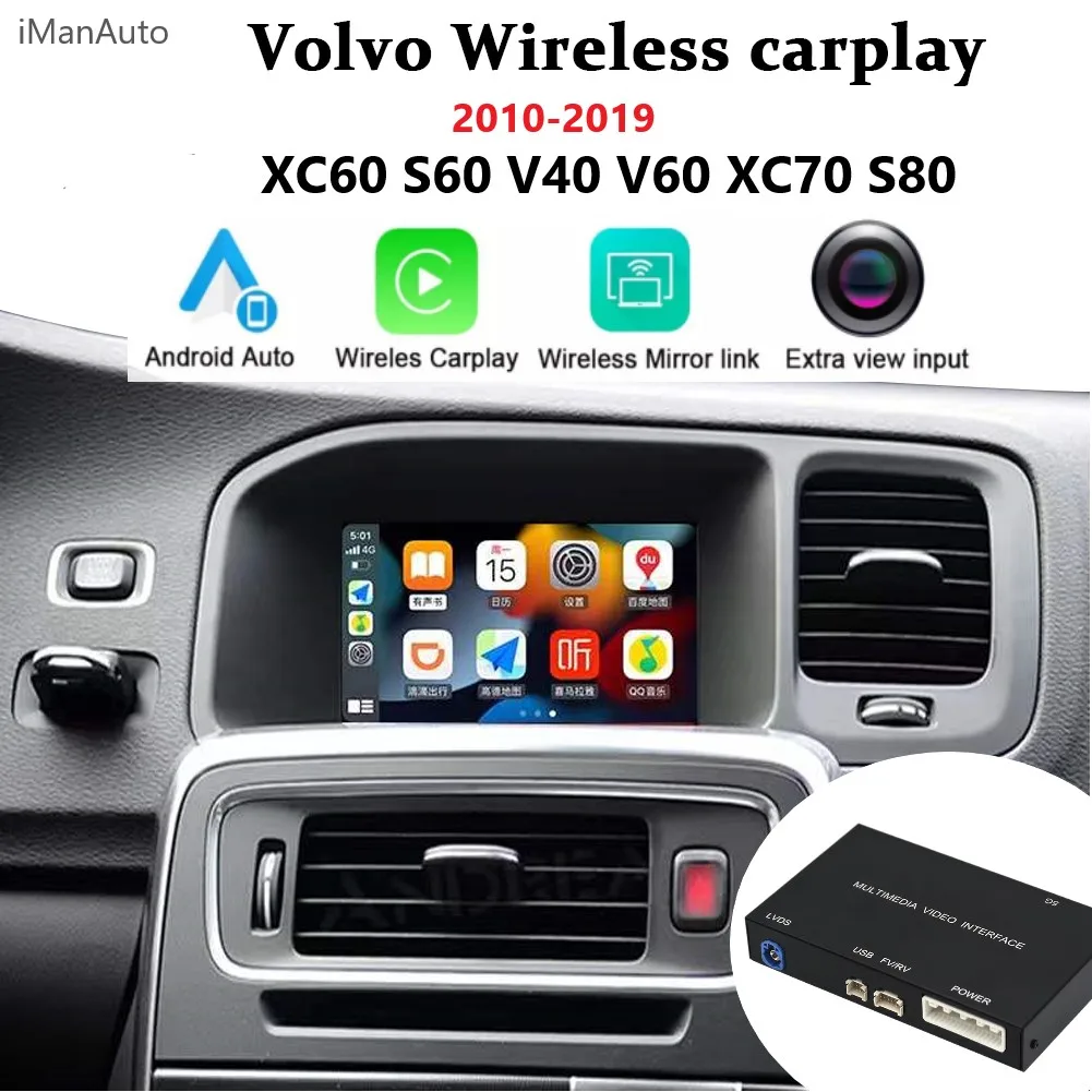 Wireless Apple Carplay Android Auto Module For Volvo XC60 XC70 S60 S80 V60 V70 V40 2015-2018 Car Play Decoder