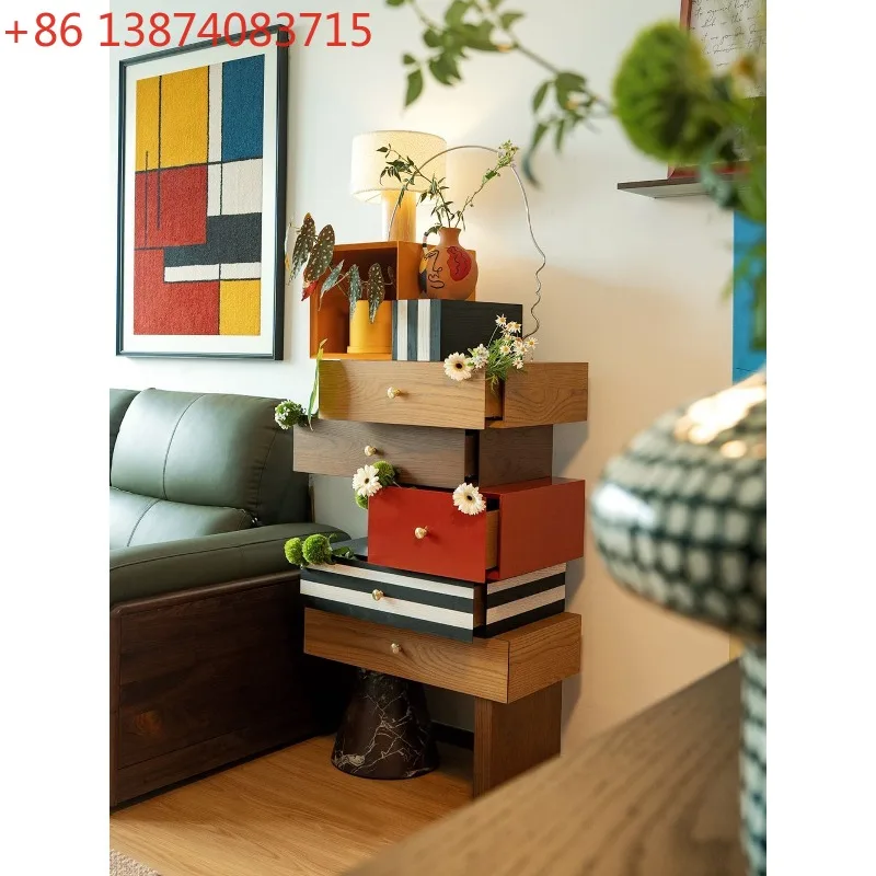 Creative dopamine dresser for the living room, floor-to-ceiling side cabinet for the bedroom, and art decor