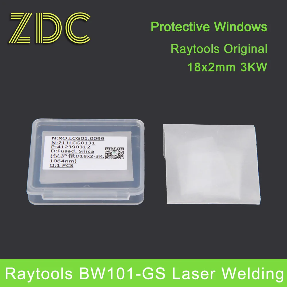 Raytools-lente protectora láser Original para Windows, cabezal de soldadura de 18x2mm, 3kW, 211LCG0131, Ospri QILIN HW970, 10 unidades por lote