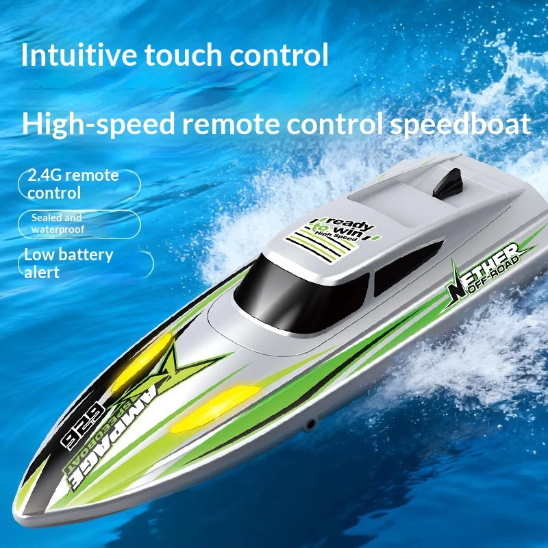 

Высокоскоростная радиоуправляемая лодка Nether Off Road 2.4G, водонепроницаемая, со светодиодной подсветкой, с индикатором низкого заряда батареи, водная игрушка для мальчиков