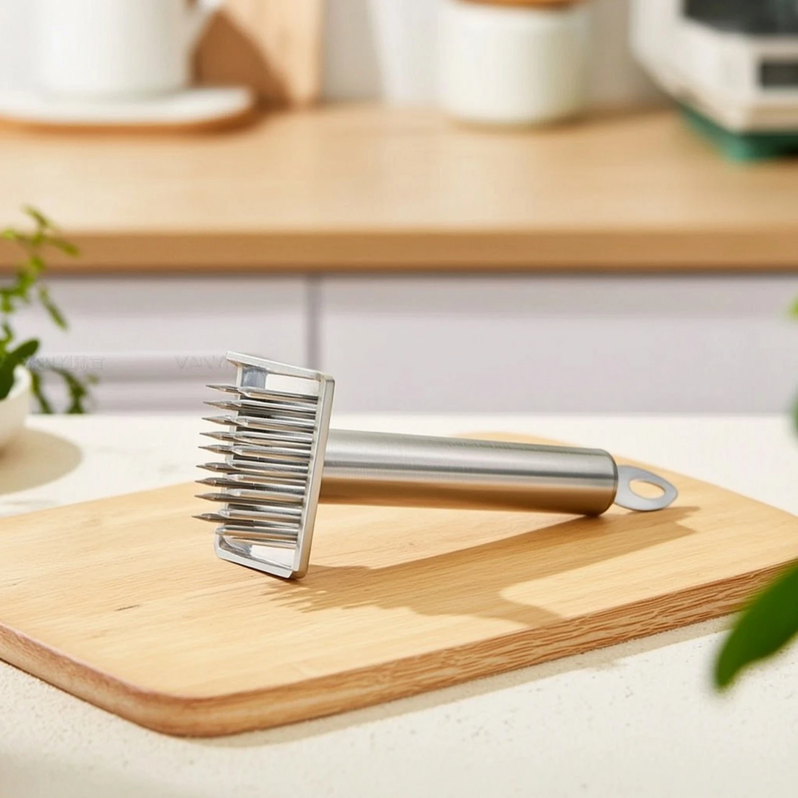 Meat Tenderizer Stainless Steel Meat Tenderizer Tool Flat-Headed Hand-Held for Home Cooks, Kitchen, Barbecue