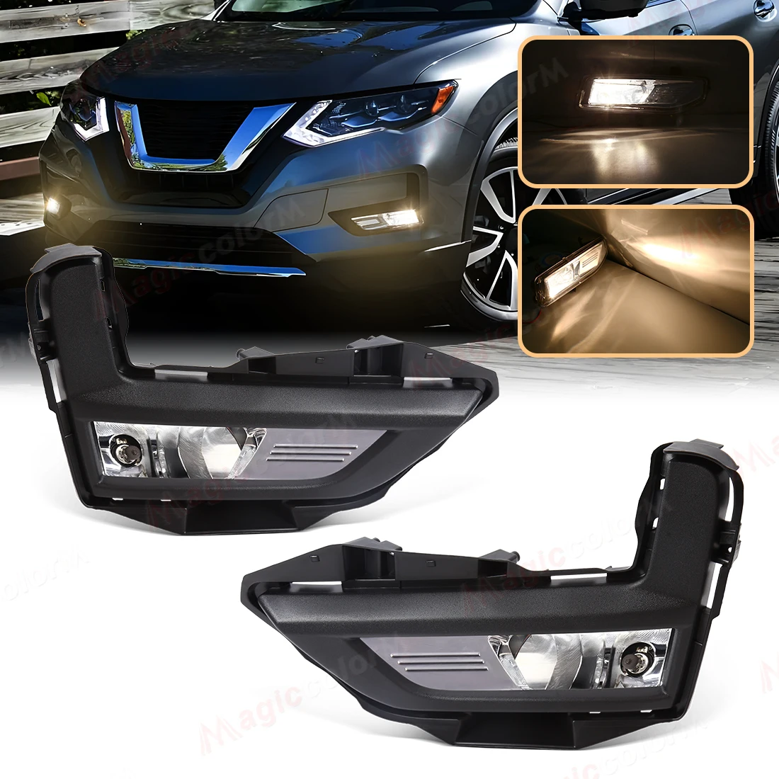 

Для Nissan Rogue X-Trail 2017 2018 T32 T31 Автомобильные противотуманные фары DRL Дневные ходовые огни Передний бампер Фары Автомобильные аксессуары 12 В