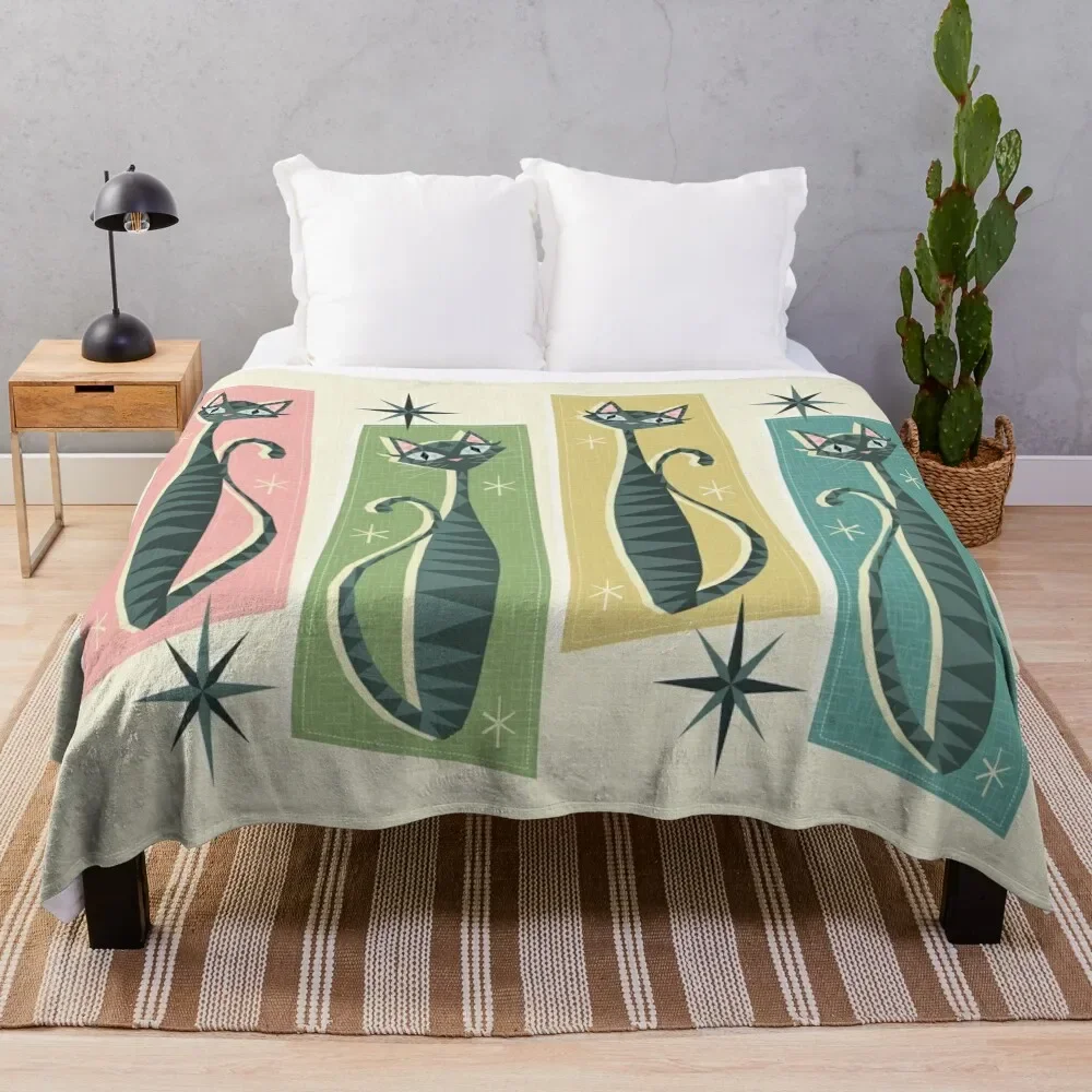 

Retro Patchwork Tabbies studioxtine Throw Blanket Camping warm for winter Blankets