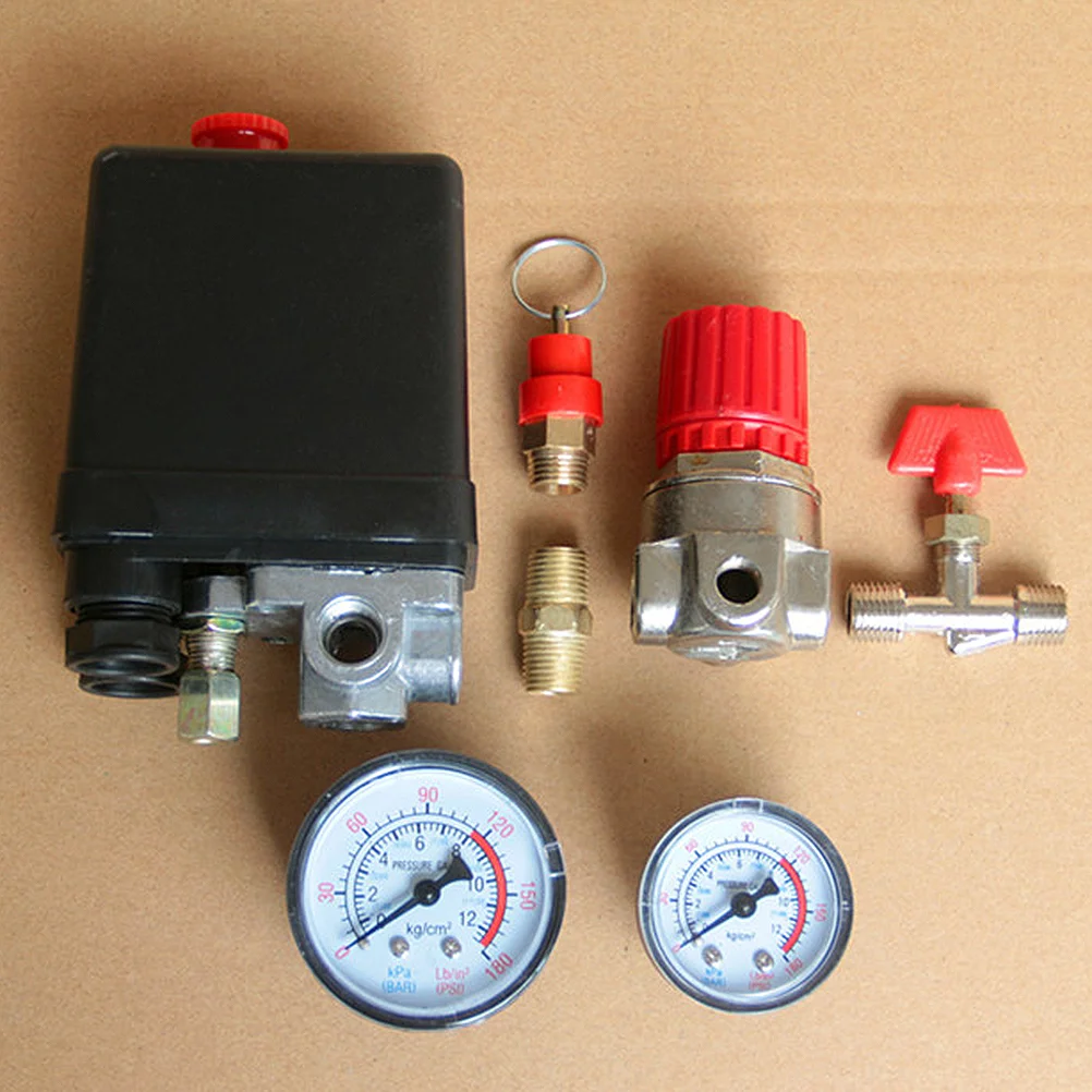 

Professional 4 Holes Durable Air Compressor Pump Pressure Control with Gauges Regulator