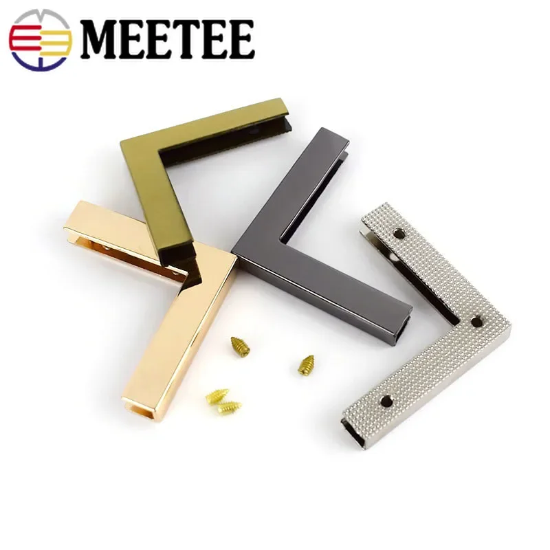 4/10pcs Meetee Bag Edge Corner Metal Buckles Purse Handbag Edges Protection Decor Clip Clasp for Bags Hardware Accessories