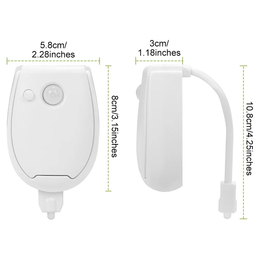 LED مصباح المرحاض الذكية PIR محس حركة ضوء الليل مقاوم للماء المرحاض السلطانية مقعد الخلفية WC جو الإضاءة 7 ألوان 3 طرق #6