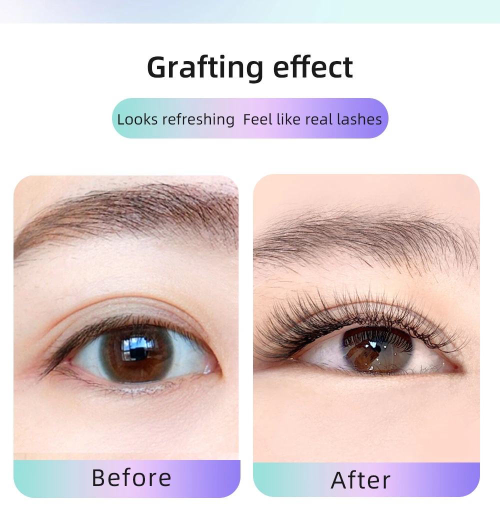 Yelix 2D Y-förmige Wimpernverlängerung L M Wimpern handgewebt Premium natürliche Single Tip Wimpern liefert Make-up Mesh Net Cross Lash – Detail 4