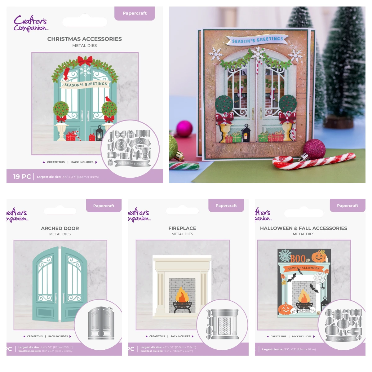 

2025 New Christmas Accessories Metal Cutting Dies Arched Door Fireplace Dies DIY Scrapbooking Stamp Embossing Card Halloween Die