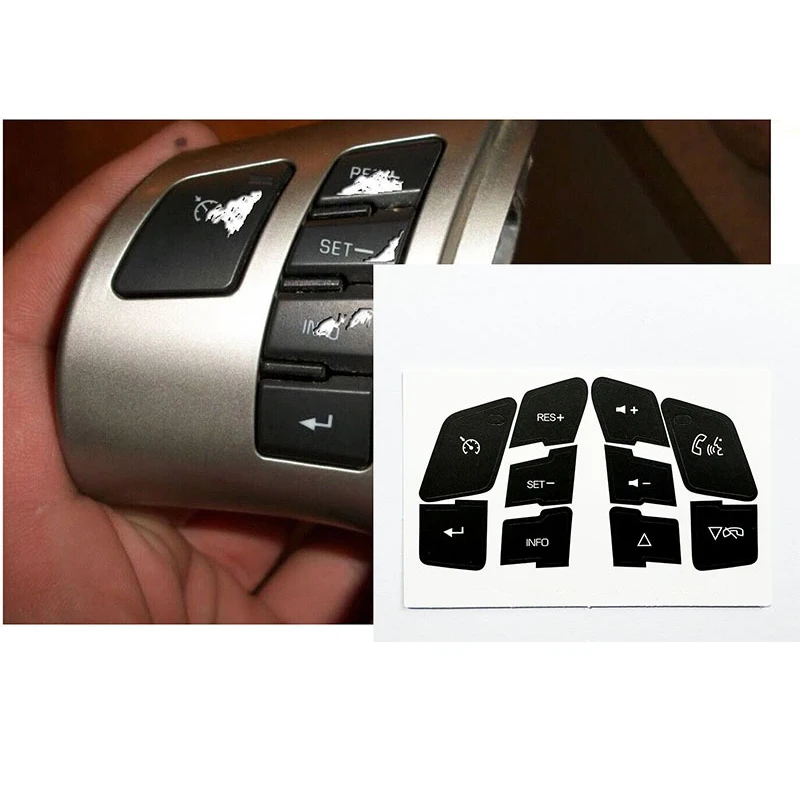 Black Car Steering Wheel Button Repair Stickers for Corvette C6 for Chevrolet Malibu for Pontiac G6 Vinyl Button Repair Decal