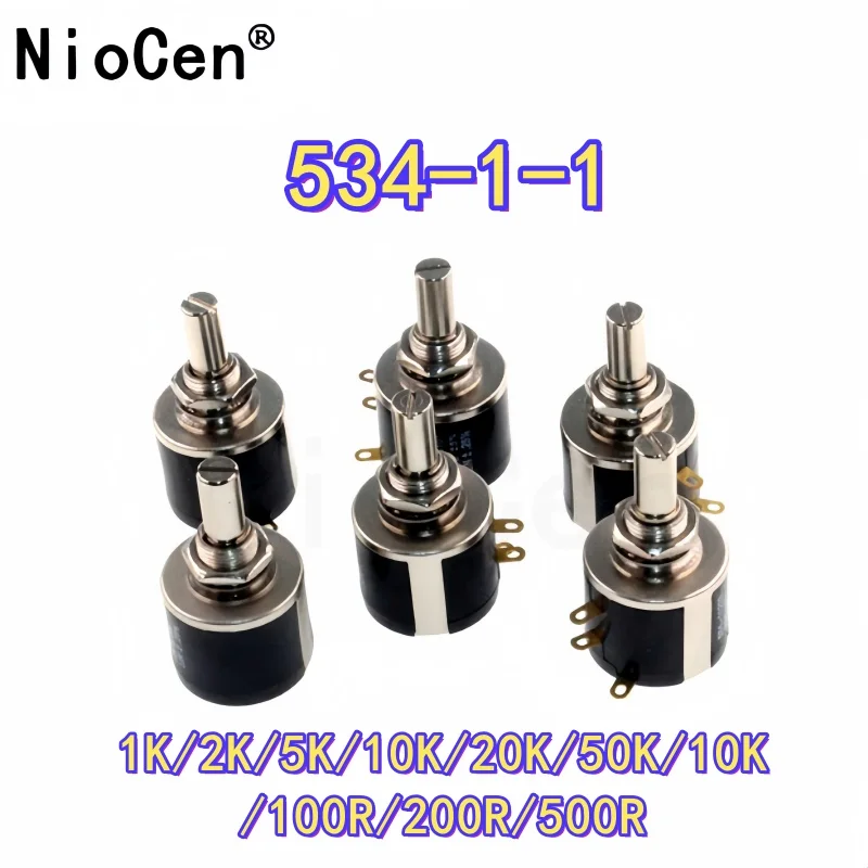 (1PCS)Precision multi turn wire wound potentiometer 2W 1K/2K/5K/10K/20K/50K/100K/100R/200R/500R