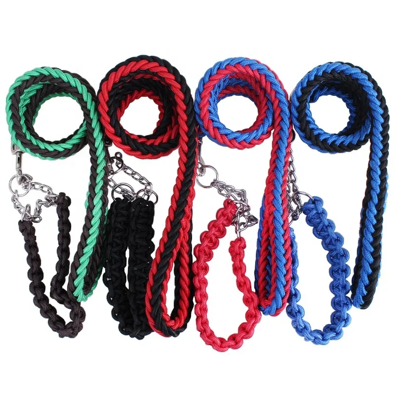 

Braided Paracord Dog Rope Leash Slip Lead Dog Leash And Collar Set