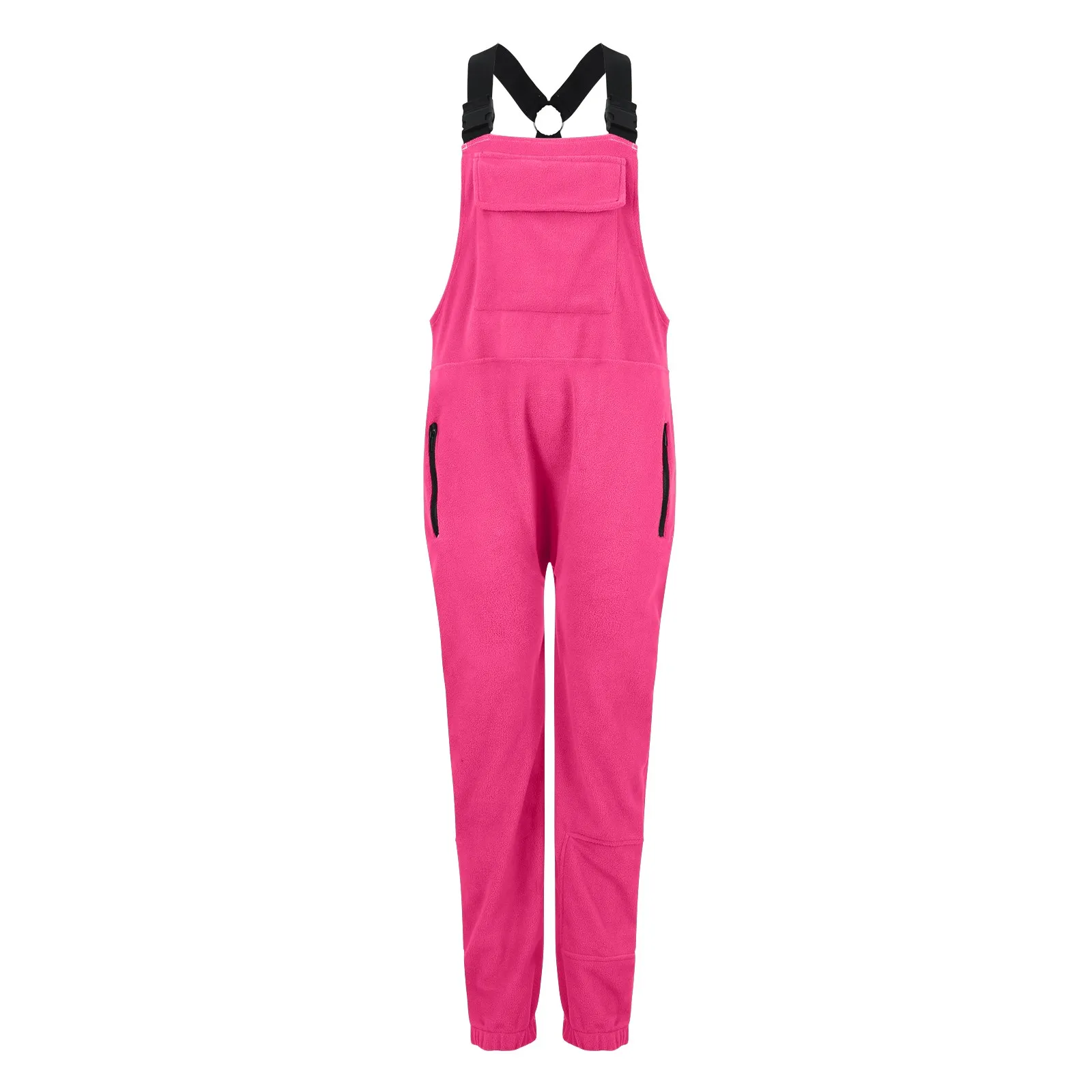 Damesoveralls Fleece Eendelige slabbetjes Jumpsuits Tuinieren werken cargobroek Warme winter Fuzzy skibroek Pantalones De Mujer