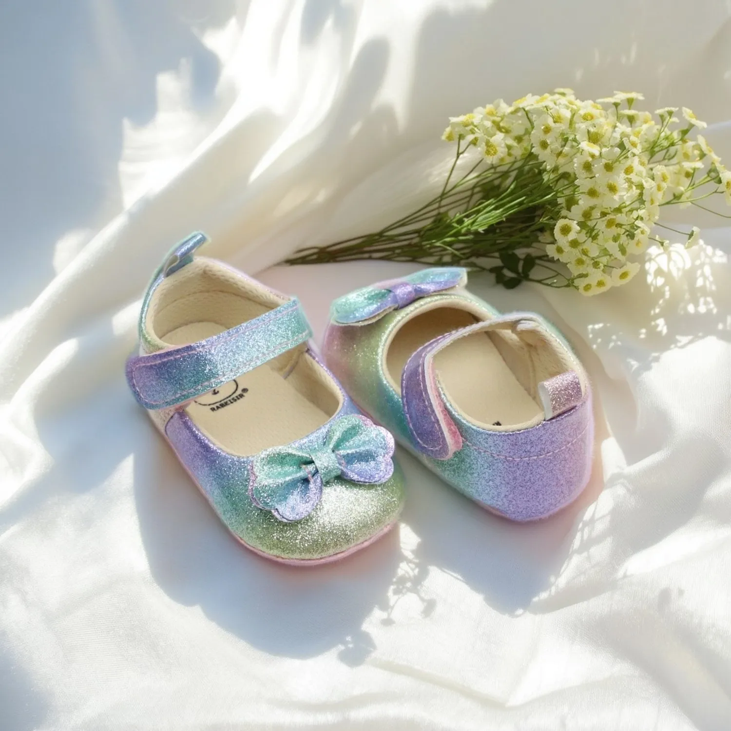 Sapatos de bebê sapatos de princesa 0-1 ano de idade sapatos de caminhada sola macia antiderrapante 0-6-12-18 meses
