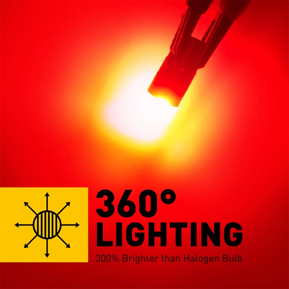 AUXITO 2Pcs T10 LED Red Lamp W5W LED Bulb 194 168 3030SMD Car Parking Position Side Marker Auto Interior Light