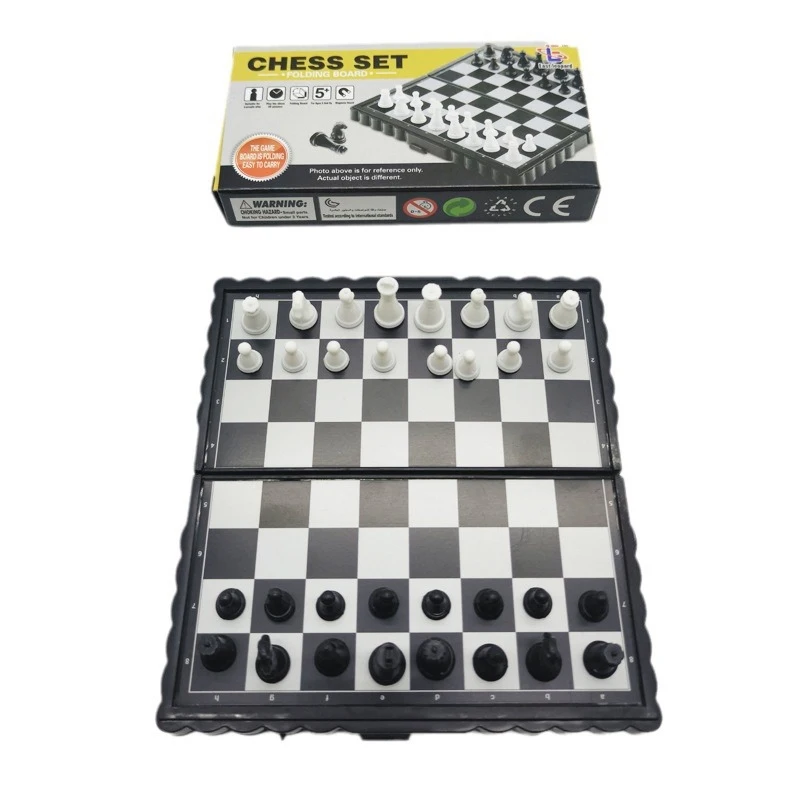 1 Pc Mini Magnetic Chess Set Folding Magnetic Plastic Chessboard Board Game Portable Outdoor Chess