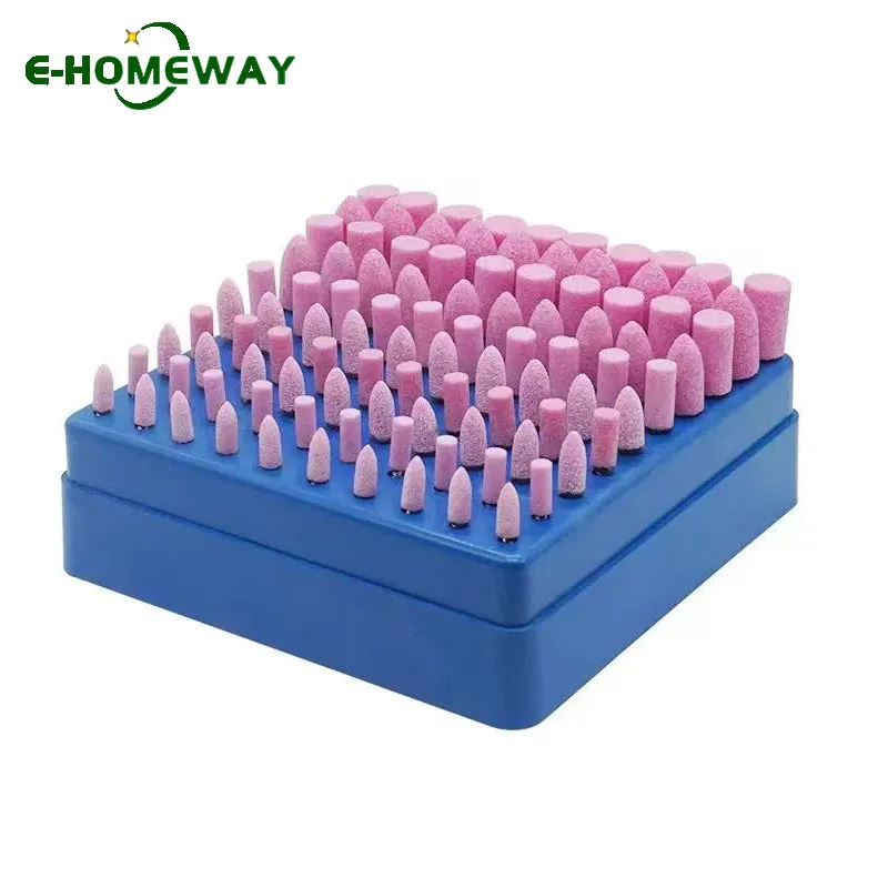 100pcs 2.35mm/3mm Shaft Mounted Ceramic Grinding Head Stone Polishing Wheel Drill Bit Abrasives for Dremel Rotary Accessories