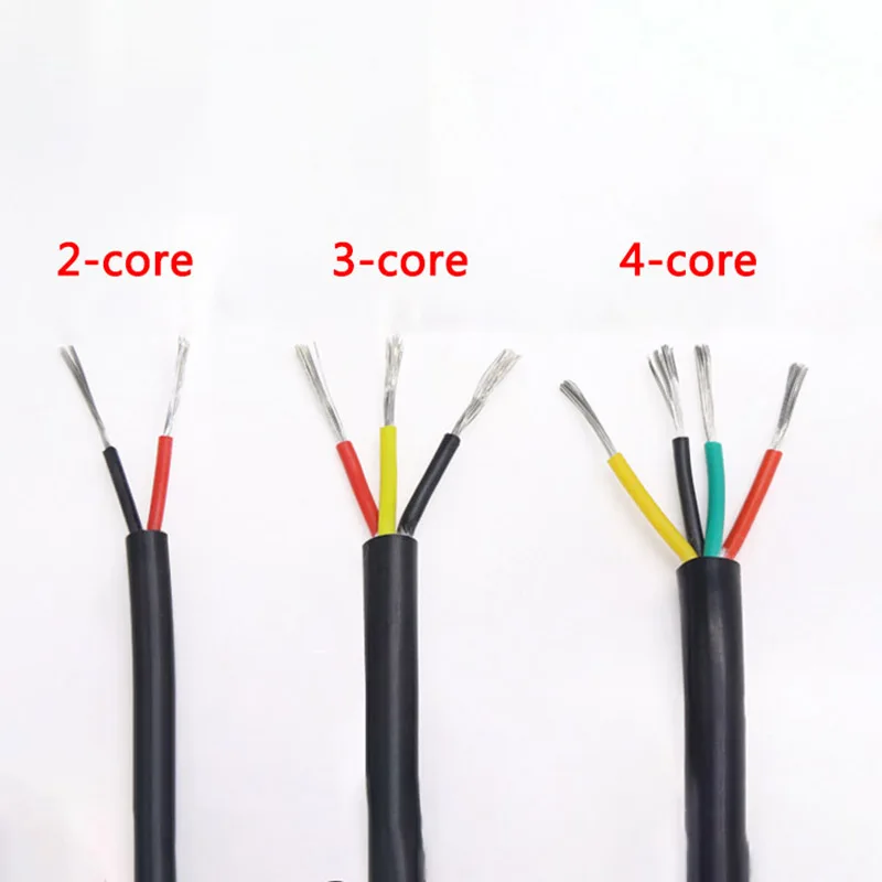 1M 2/3/4 Cores 0.3/0.5/0.75/1.0/1.5/2.5/4.0 mm2 Tin Plated Copper Wire Thermocouple Wire Silicone Cable Glass Fiber Stranded