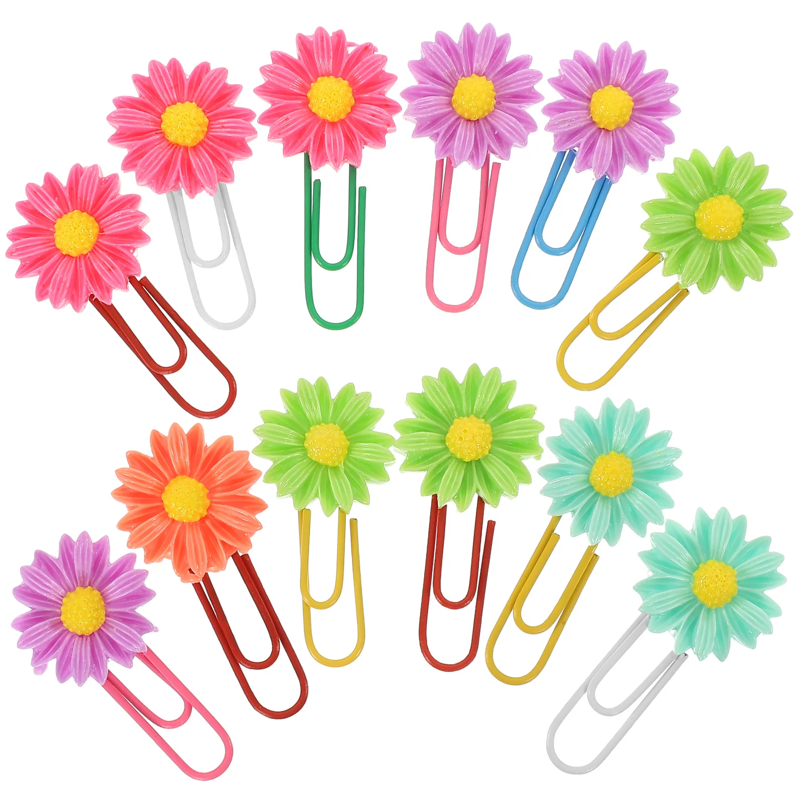 

12 Pcs Electroplating Gold Imitation Bookmark Small Paper Clips Decorative The Flowers Office