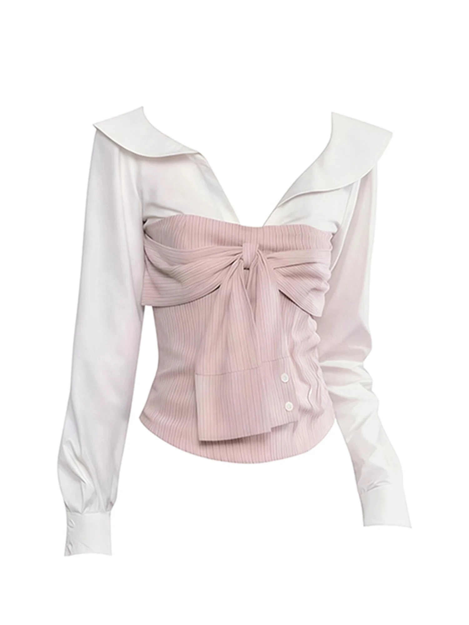 

Women Red Plaid Shirts and Blouses Y2k 90s Aesthetic Vintage Elegant 2000s Off Shoulder Long Sleeve Vk Shirt Clothes Autumn 2025